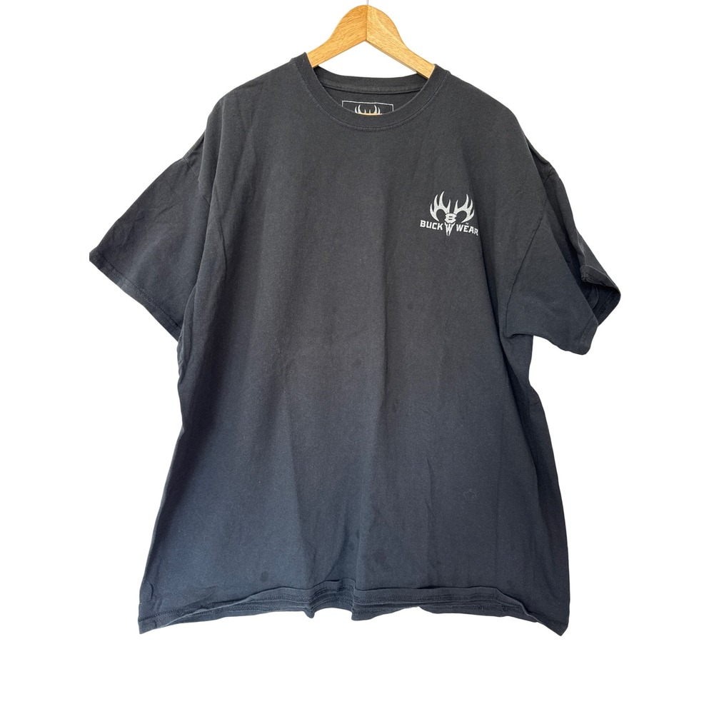 Buck Wear Mens 2XL Black Graphic T-Shirt Deer Hunting Outdoors‎ Short Sleeve